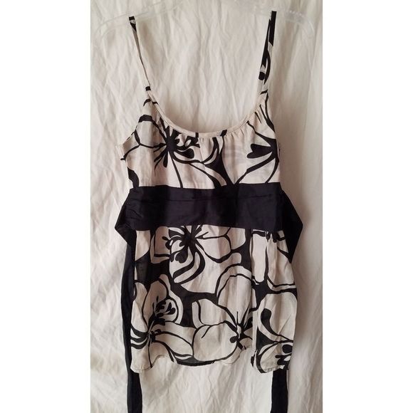 New York and Company Women's Size 8 Spaghetti Strap Black and Beige Top - Picture 5 of 10